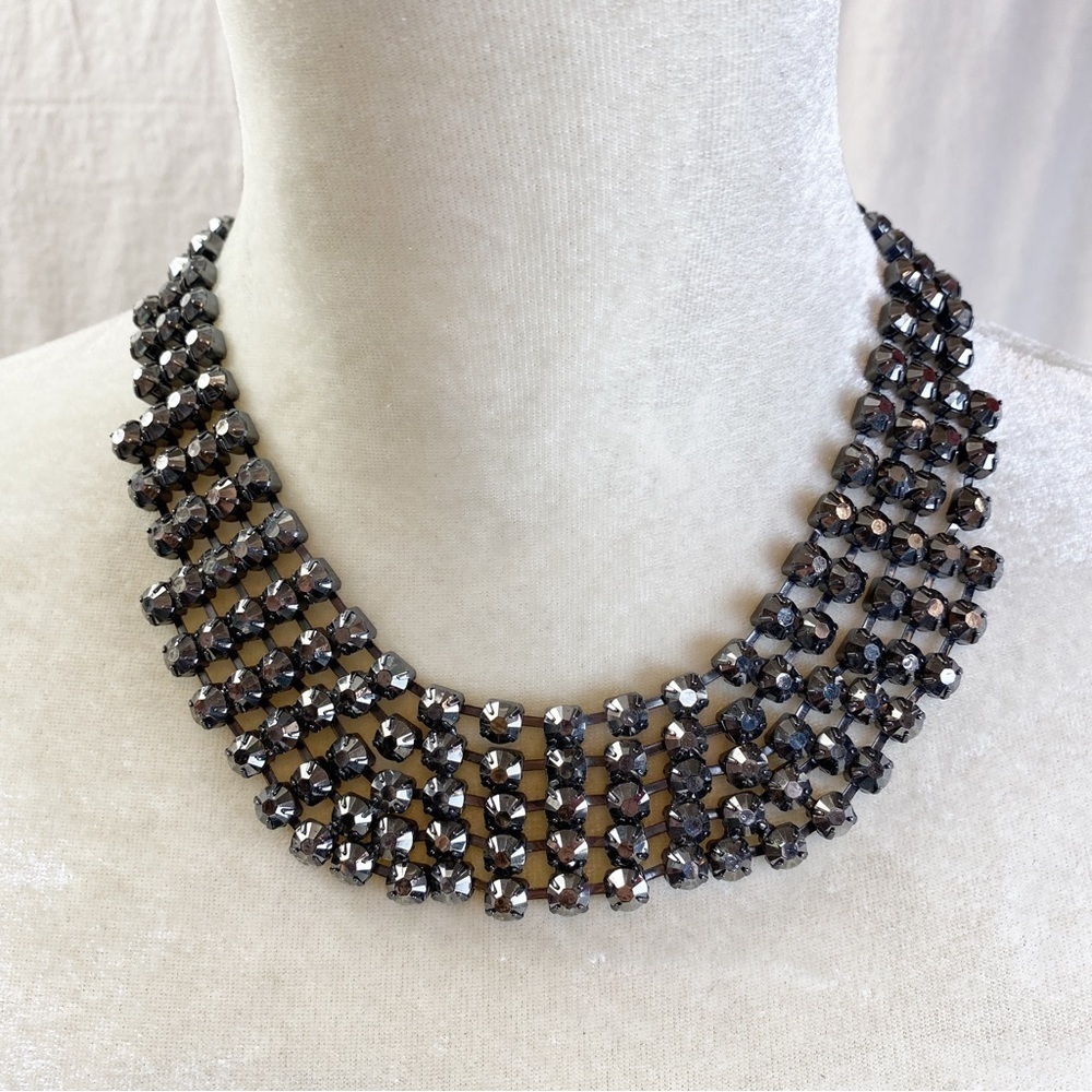 Rhinestone collar choker necklace